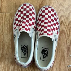 red and white checkered vans